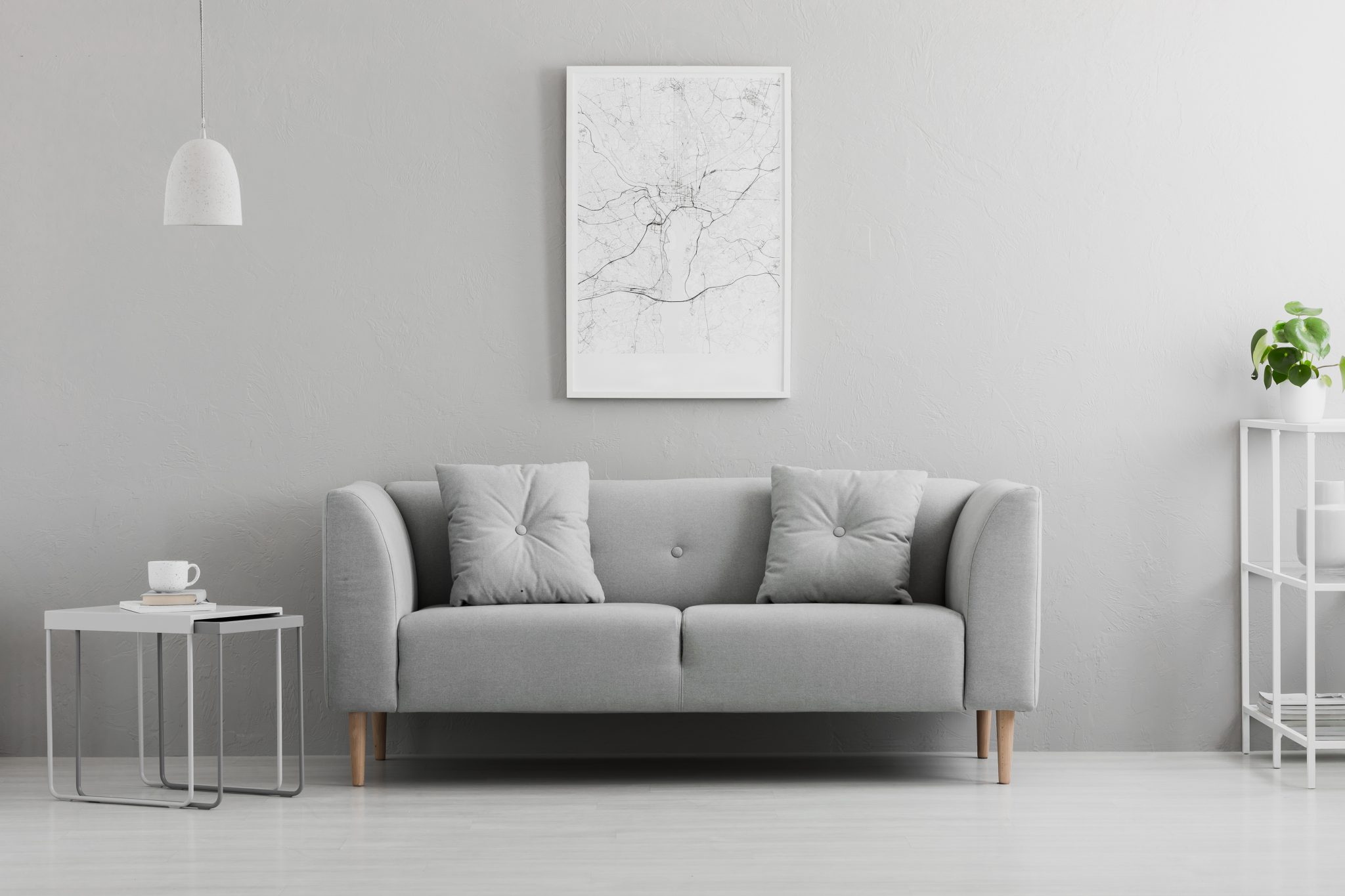 Deco Salon Canape Gris Clair
