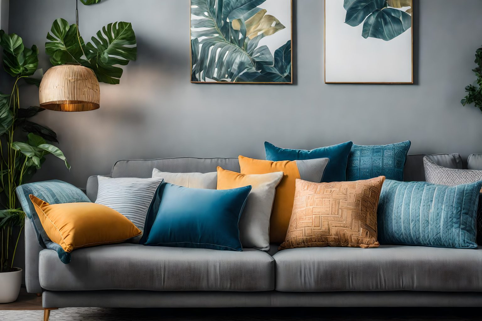 Couleur Coussin Canapé Gris
