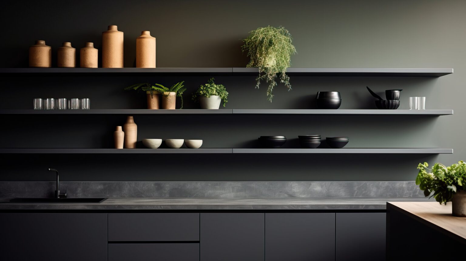 Nettoyage Cuisine Noir Mat