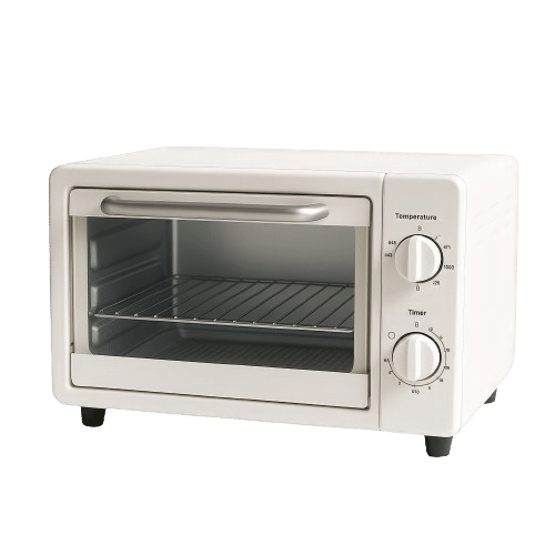 Four électrique de comptoir 25 L blanc avec thermostat, minuterie et fonctions de cuisson multiples