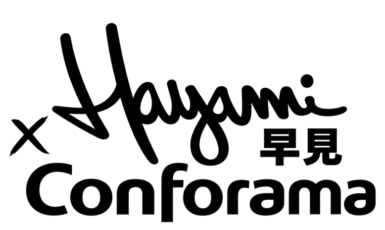 Logo officiel de la collaboration entre les marques Hayami et Conforama.